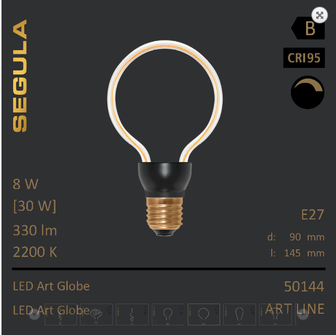 SEGULA ART LINE Globe Desingleuchtmittel LED E27